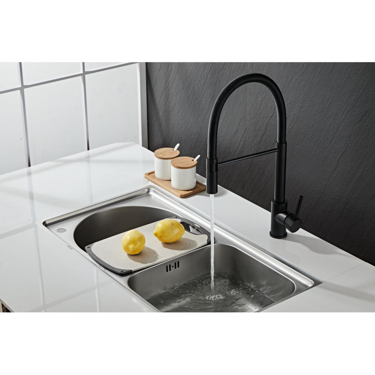 Kitchen faucet w/movable faucet - Matt Black
