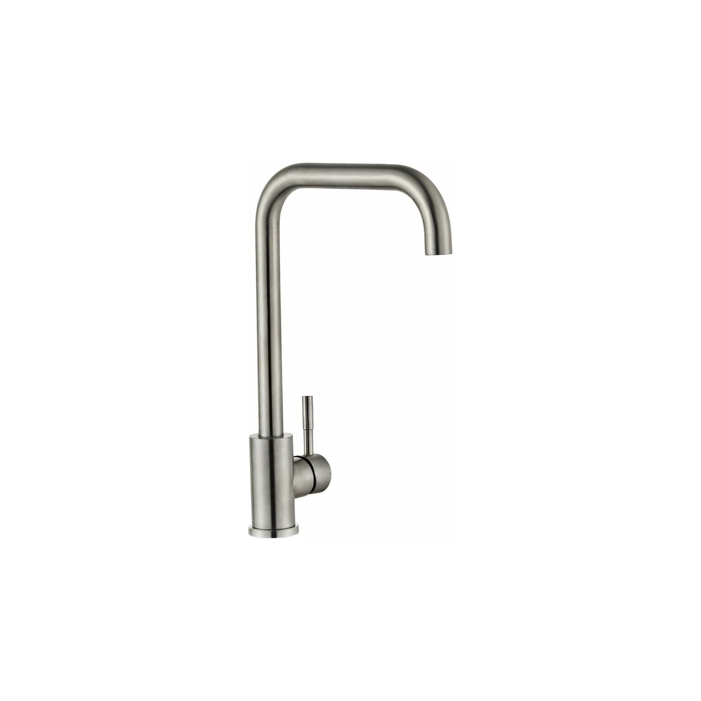 Kitchen faucet w/angled spout - Brushed steel