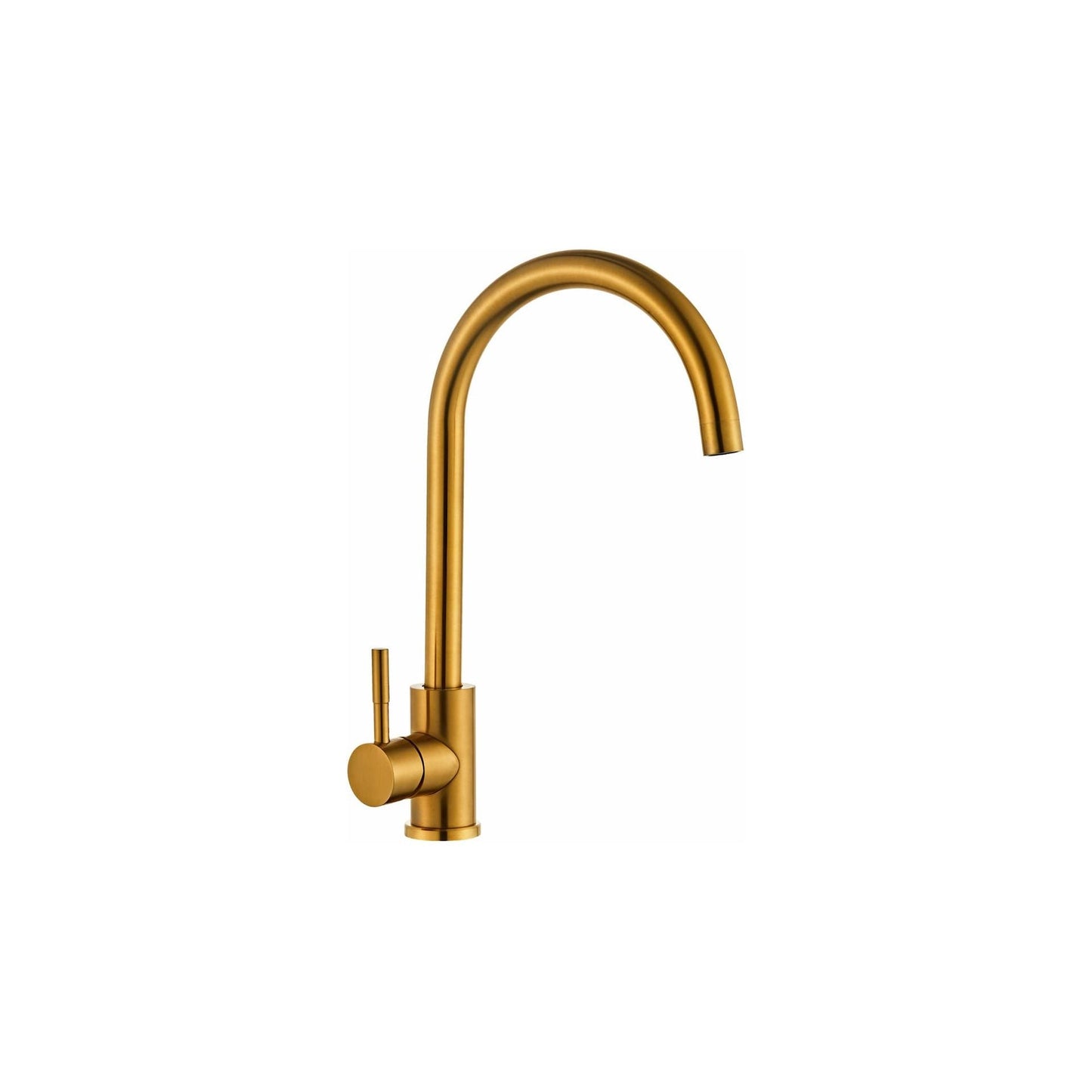 Kitchen faucet w/curved spigot - Brushed gold