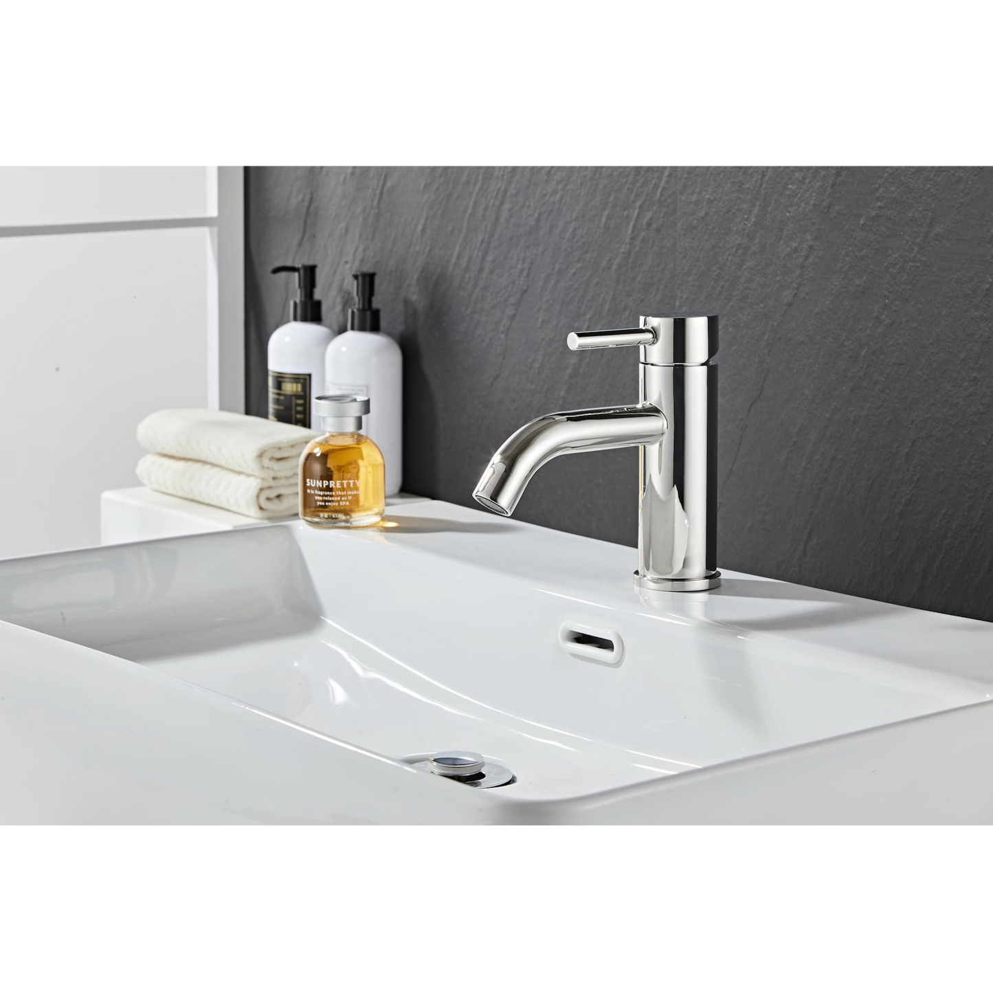 Washbasin fitting w/angled end spigot - Polished (chrome)