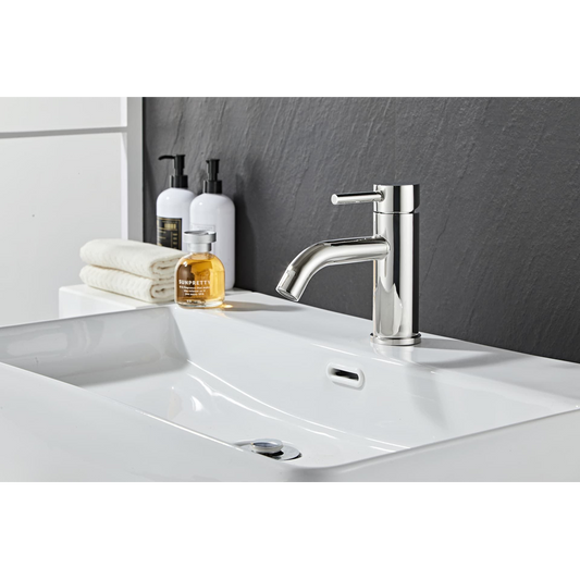 Washbasin fitting w/angled end spigot - Polished (chrome)