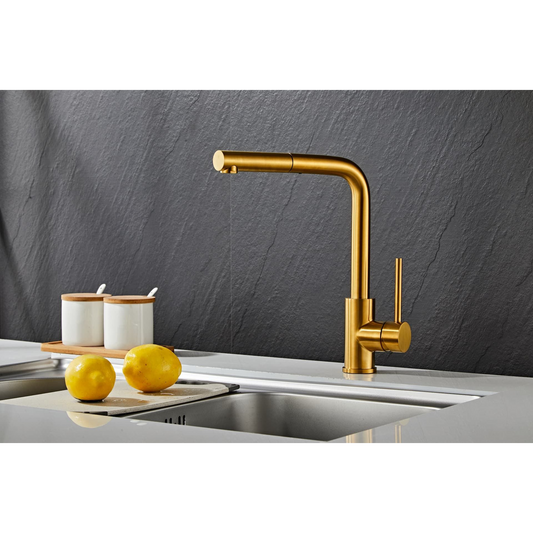 Kitchen faucet with pull-out - Brushed gold