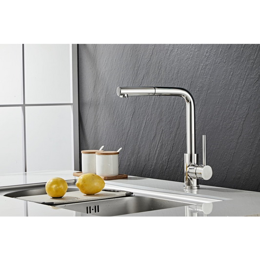 Kitchen tap with pull-out - Polished (chrome)