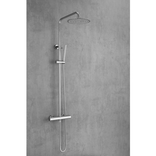 Shower set with thermostatic mixer - Polished (chrome)