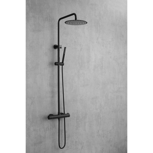 Shower set with thermostatic mixer - Black