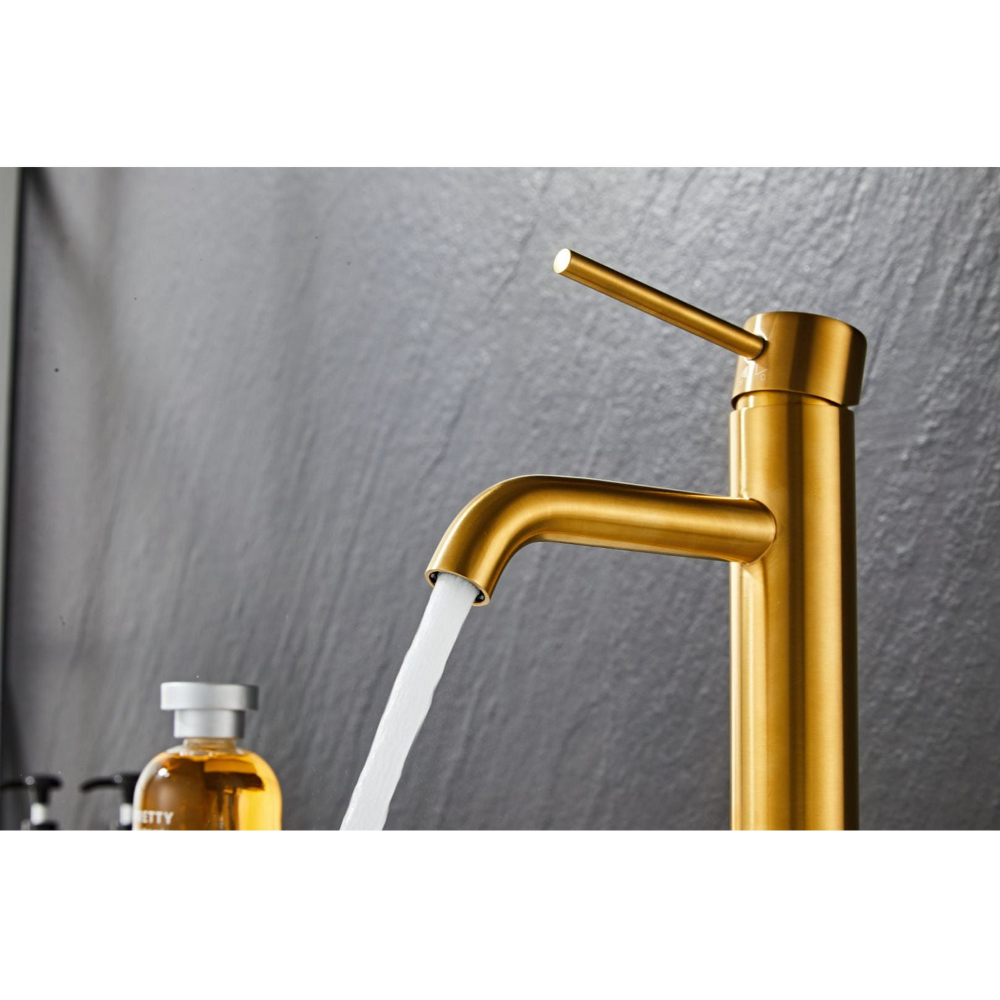 Washbasin fitting w/angled spigot -Slim - Brushed gold