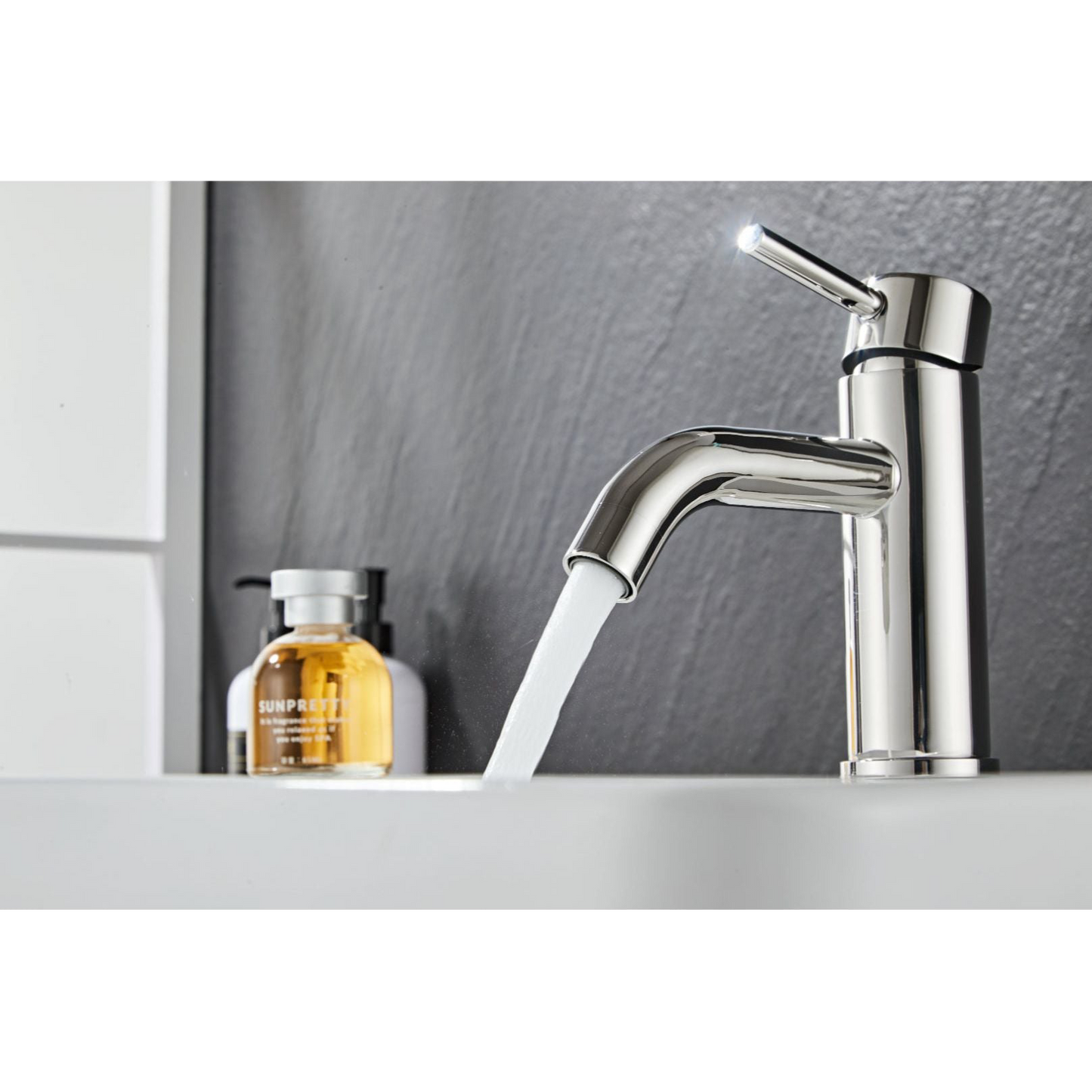 Washbasin fitting w/angled end spigot - Polished (chrome)