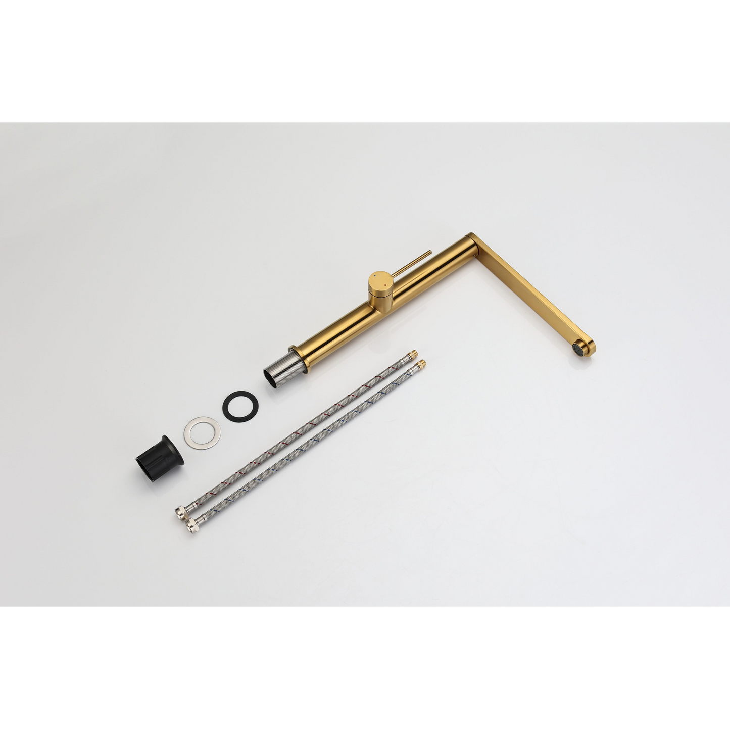 Kitchen faucet w/flat tap - Brushed gold