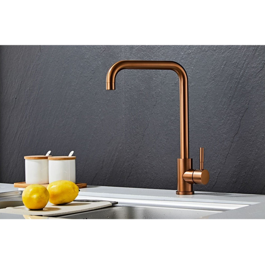 Kitchen faucet w/angled spout - Copper