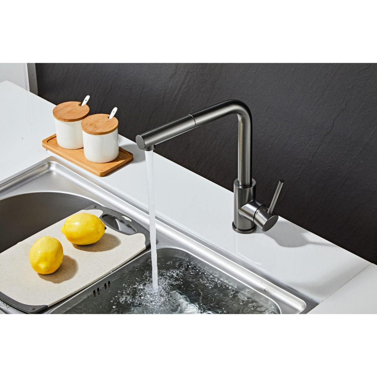 Kitchen faucet with pull-out - Gun metal