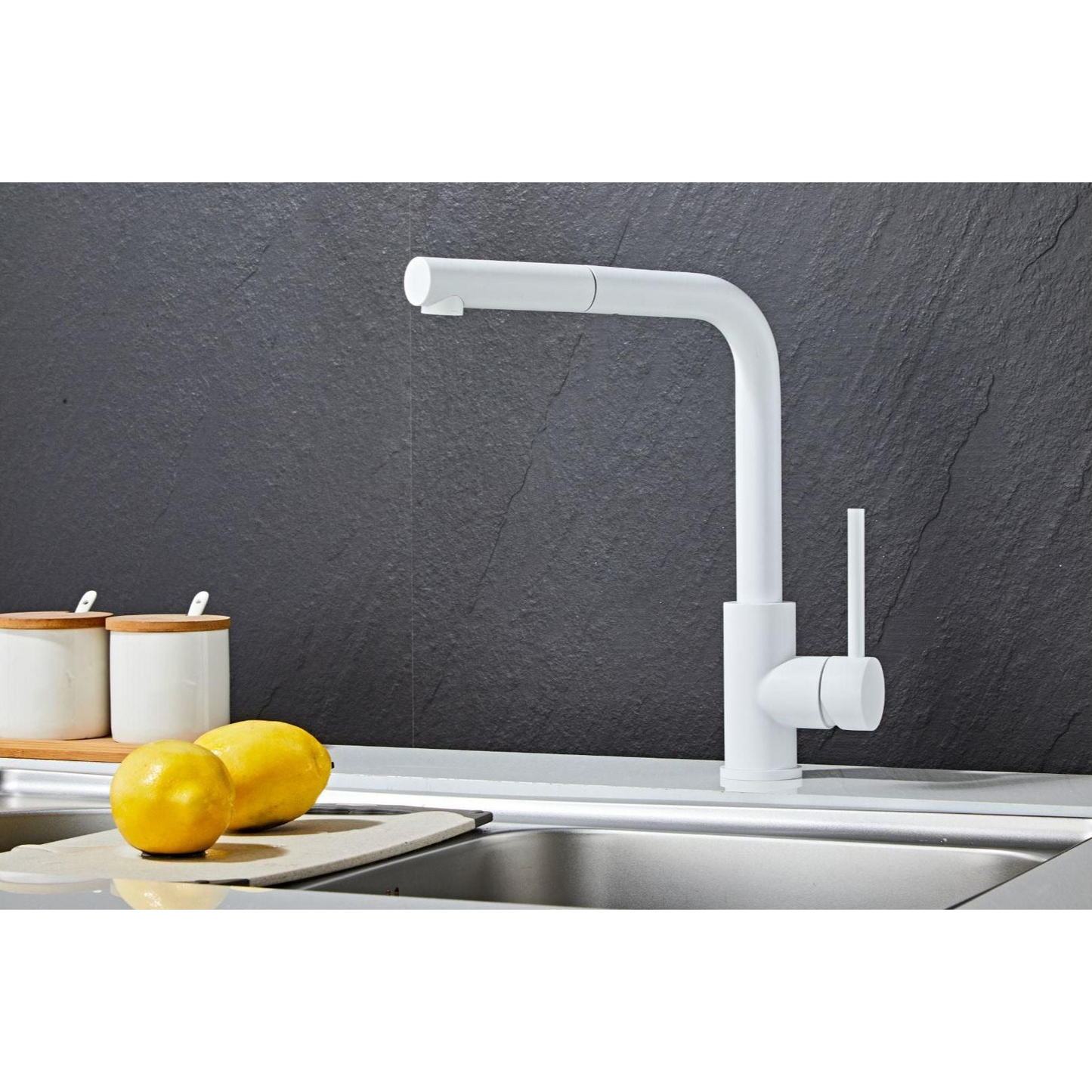 Kitchen faucet w/pull-out - Matt white