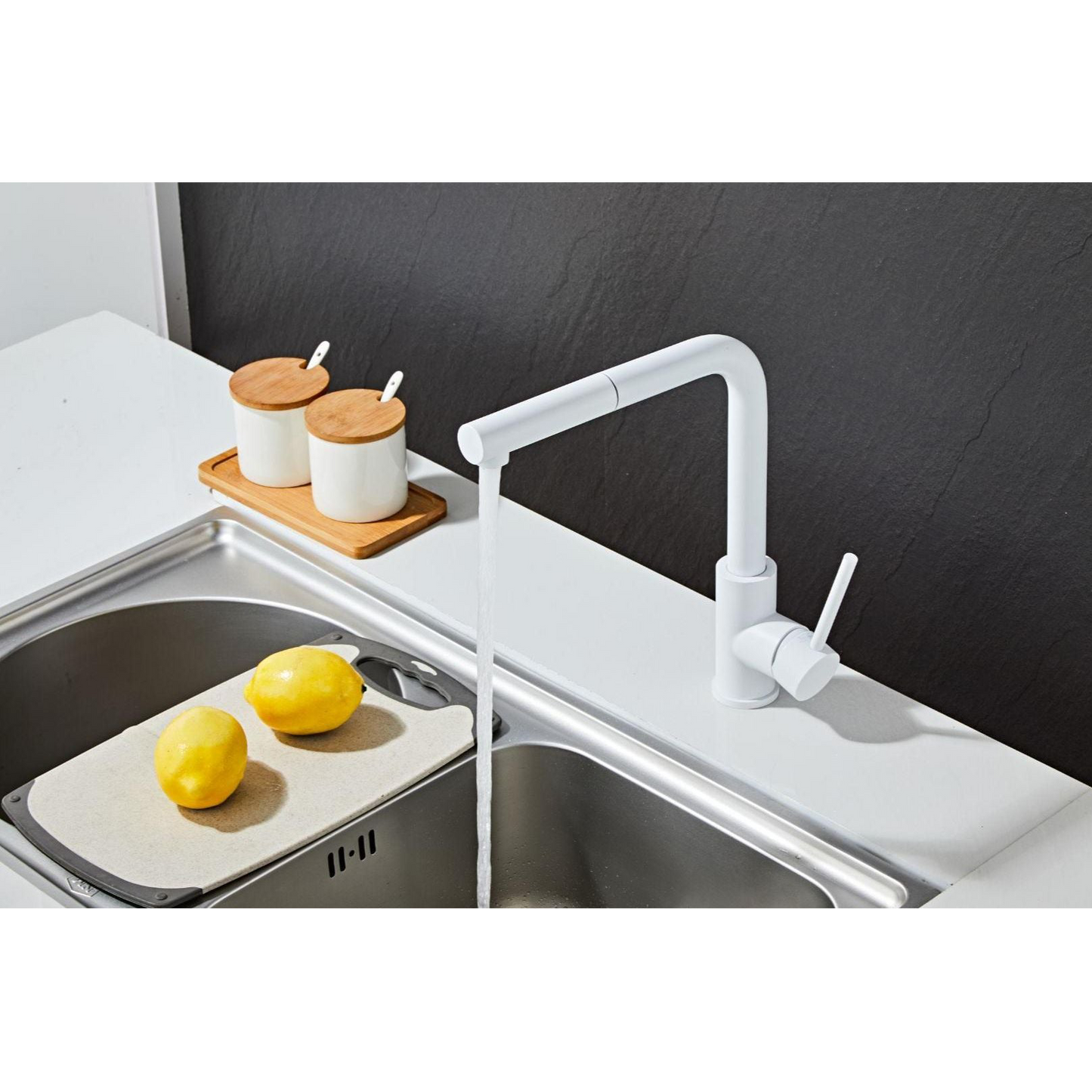 Kitchen faucet w/pull-out - Matt white