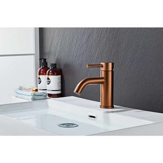 Washbasin fitting w/angled end spout - Copper