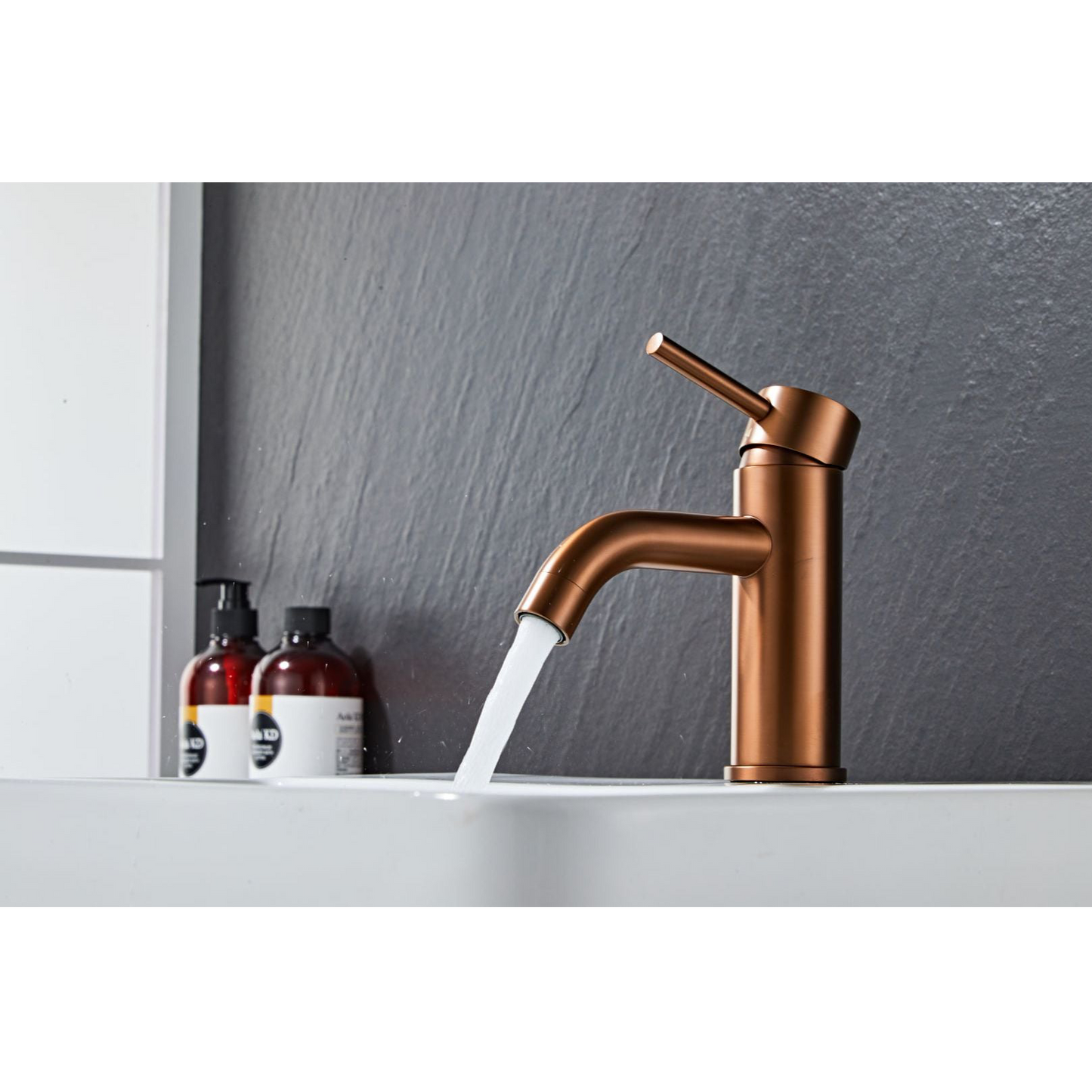 Washbasin fitting w/angled end spout - Copper