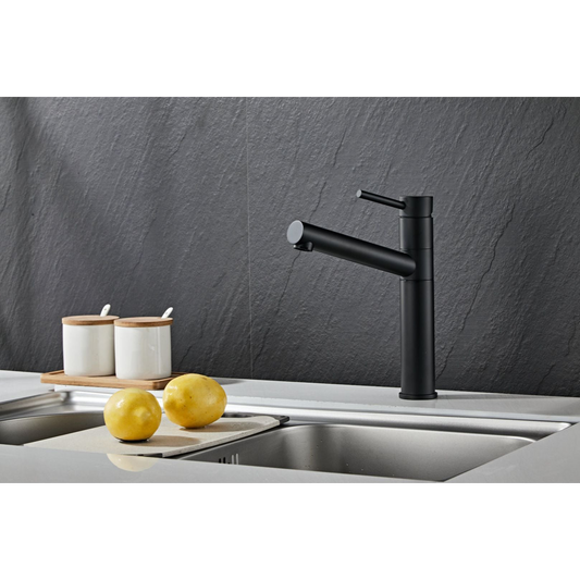 Kitchen faucet w/slanted tap - Black