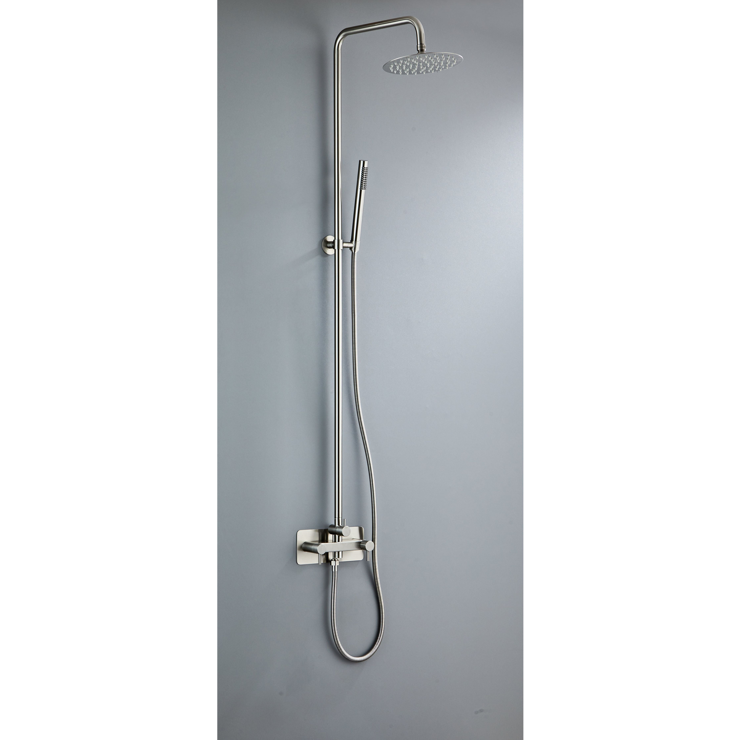 Outdoor shower set w/heat regulation - Brushed