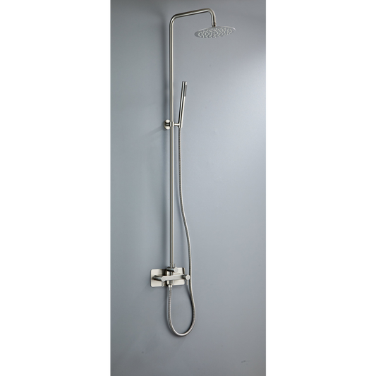 Outdoor shower set w/heat regulation - Brushed