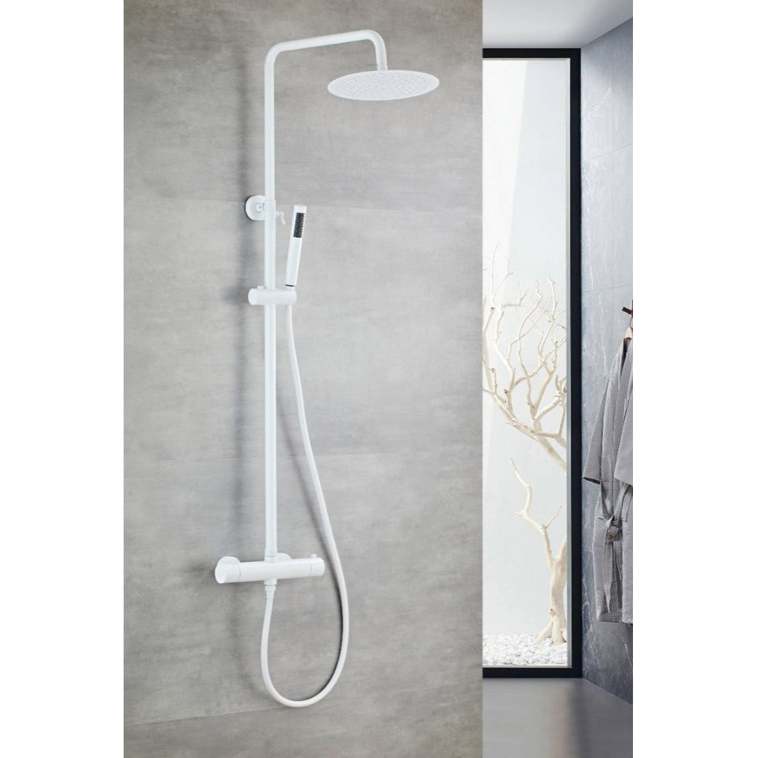 Shower set with thermostatic mixer - Matt white