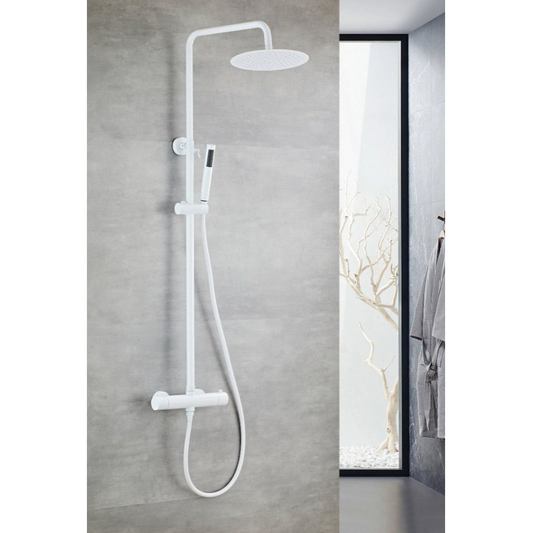 Shower set with thermostatic mixer - Matt white