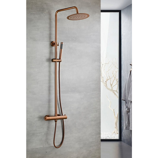 Shower set with thermostatic mixer - Copper