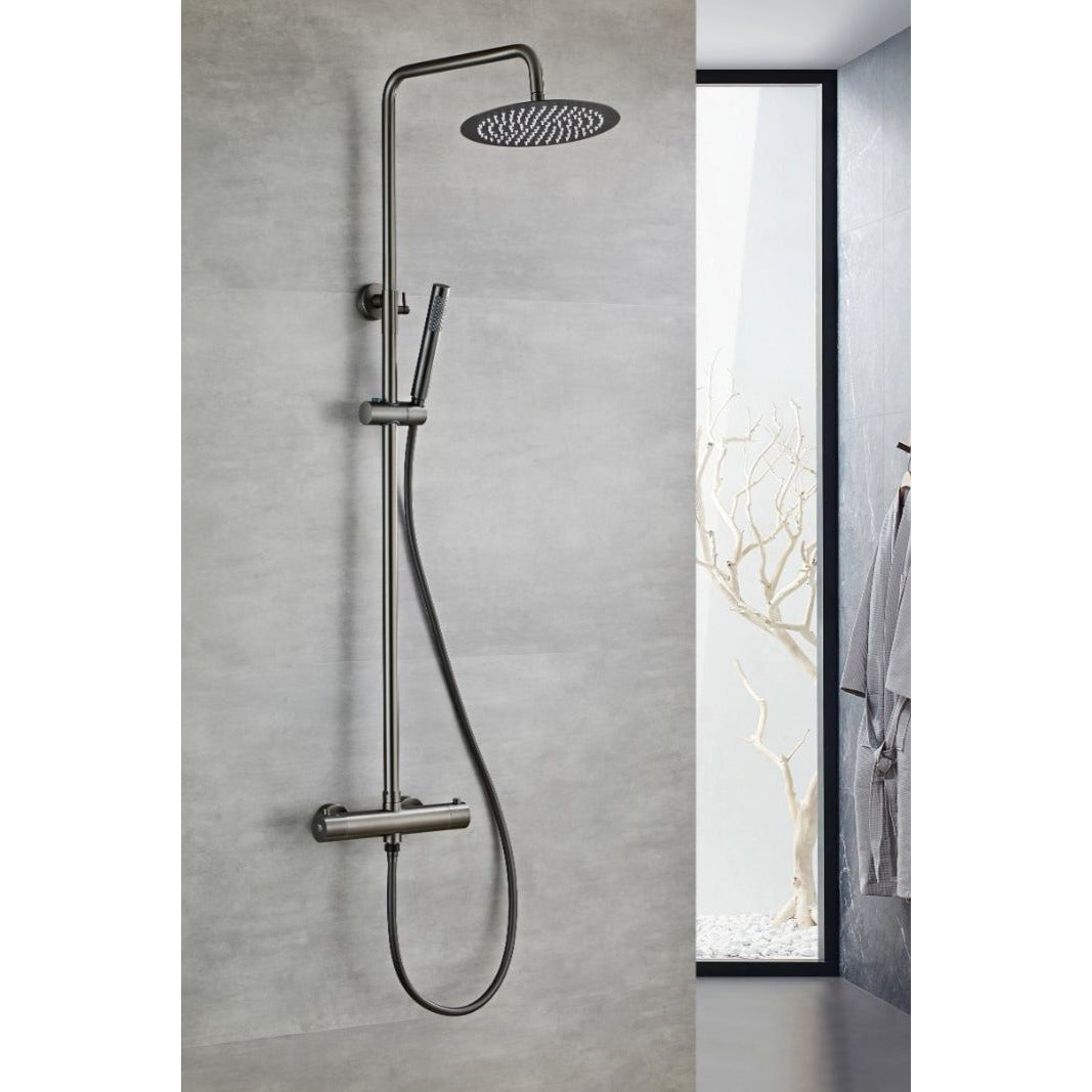 Shower set with thermostatic mixer - Gun metal