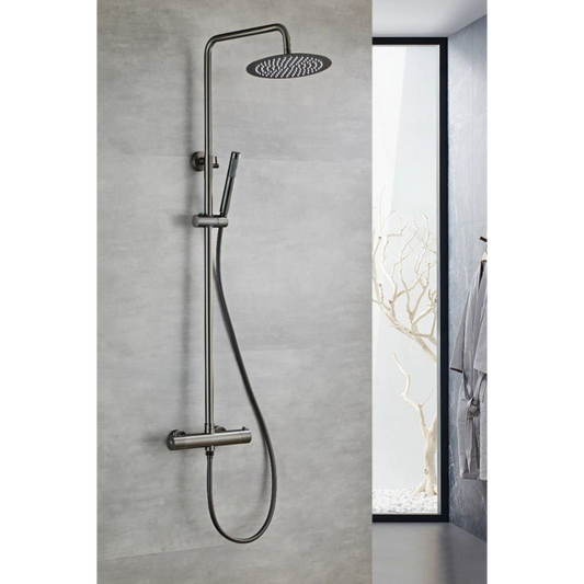 Shower set with thermostatic mixer - Gun metal