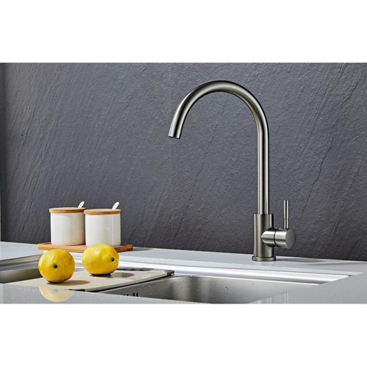 Kitchen faucet w/curved spigot - Gun metal