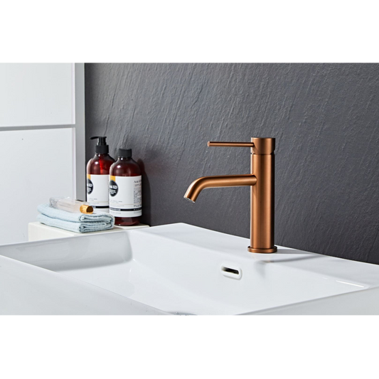 Washbasin fitting w/angled spigot -Slim - Copper