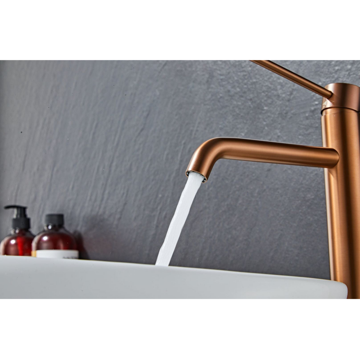 Washbasin fitting w/angled end spigot - Tall - Slim - Copper