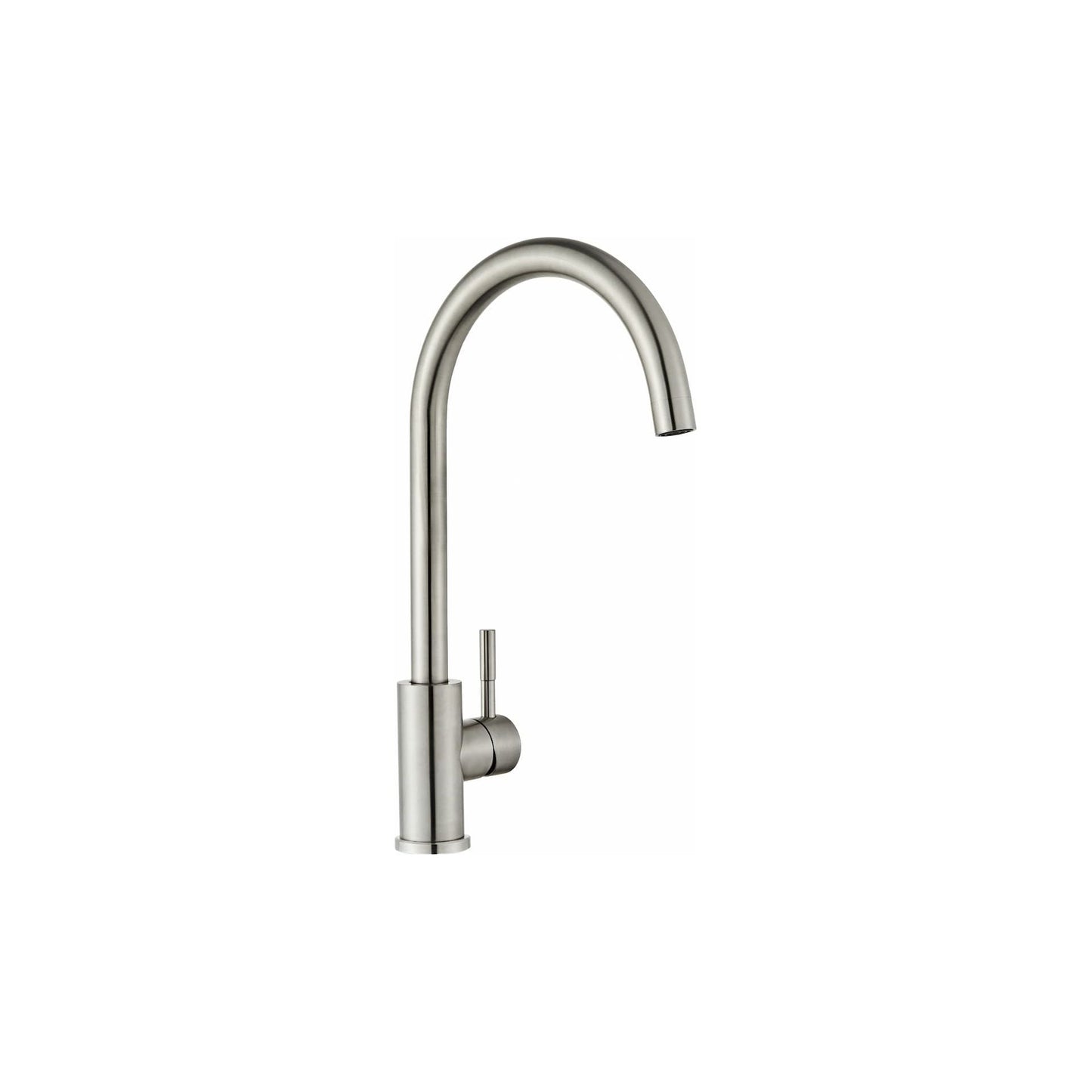 Kitchen faucet w/curved spigot - Brushed steel