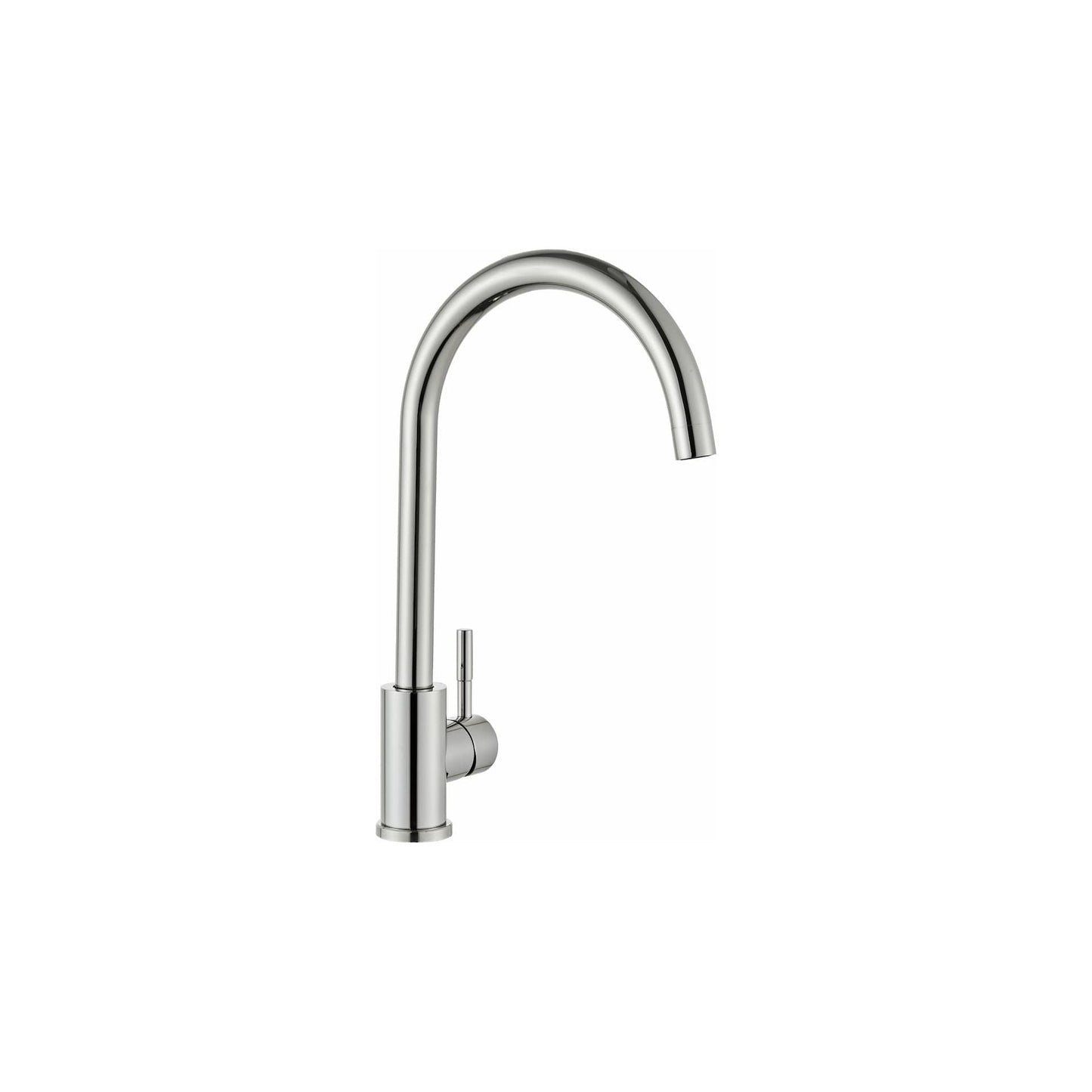 Kitchen faucet w/curved spigot - Polished (chrome)