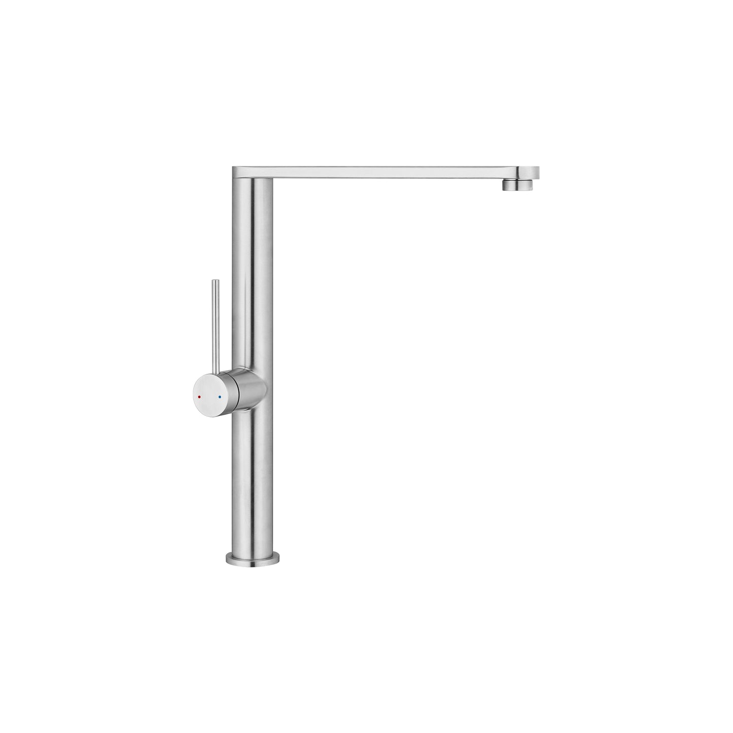 Kitchen faucet w/flat tap - Brushed steel