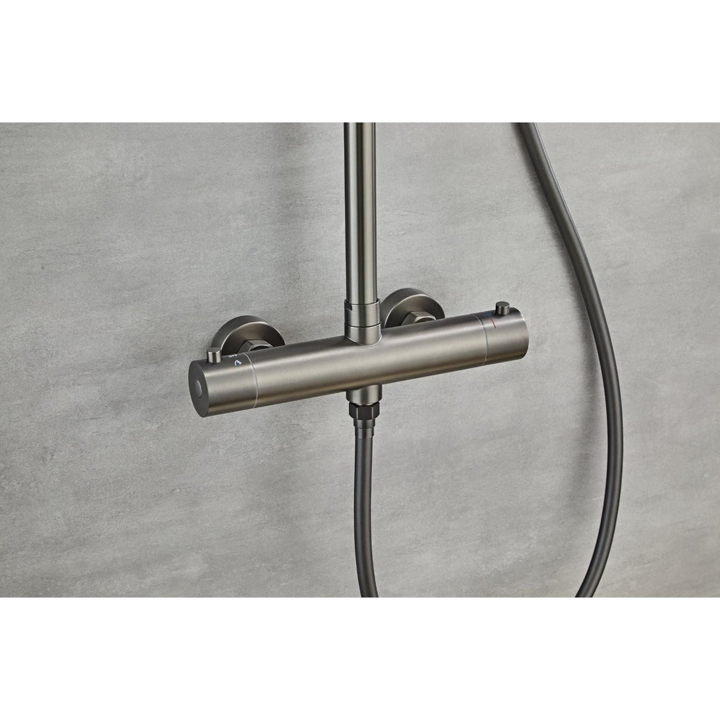 Shower set with thermostatic mixer - Gun metal