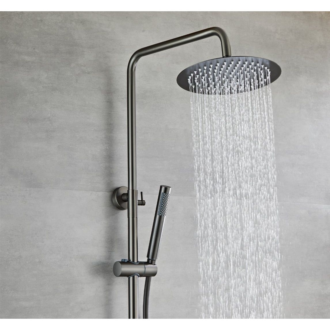 Shower set with thermostatic mixer - Gun metal